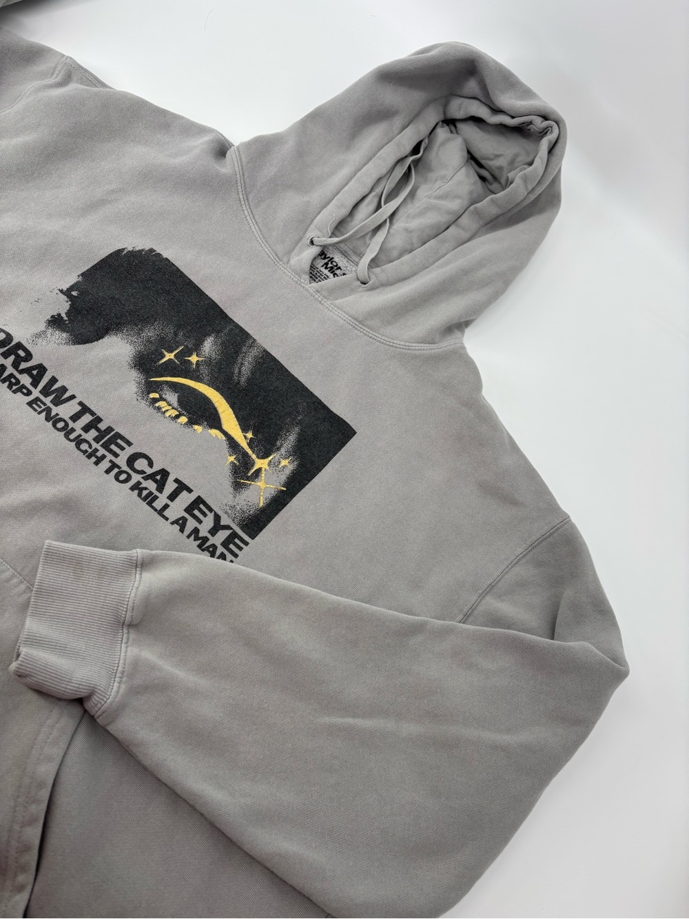 Taylor Swift Midnights Hoodie Sweatshirt Gray Draw The Cat Eye Lyric Womens XL